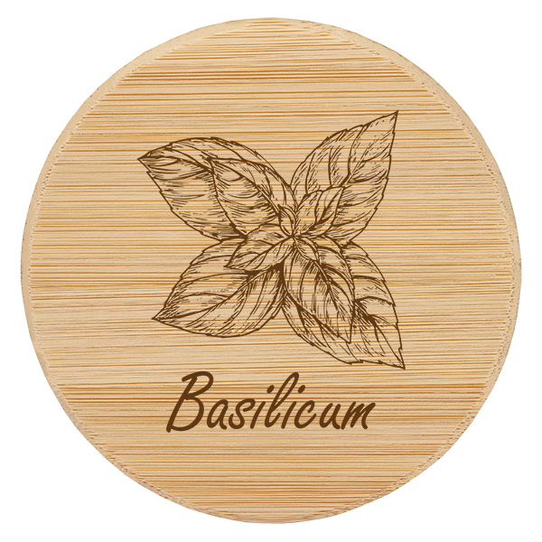 Houten deksel "Basilicum" voor WECK RR60