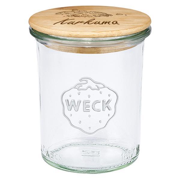 Houten dekselset "Kurkuma" met WECK weckpot 160ml