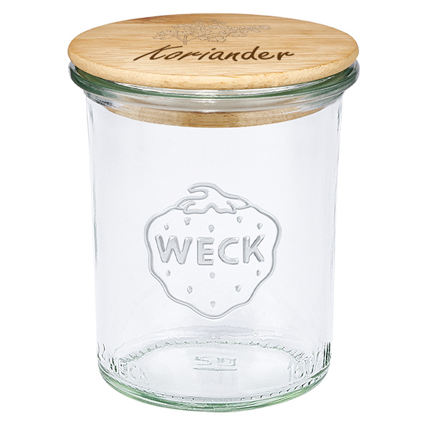 Houten dekselset "Koriander" met WECK weckpot 160ml