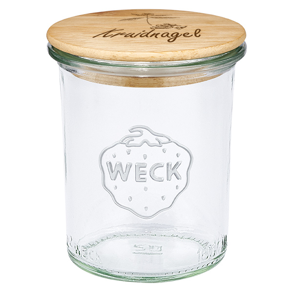 Houten dekselset "Kruidnagel" met WECK weckpot 160ml