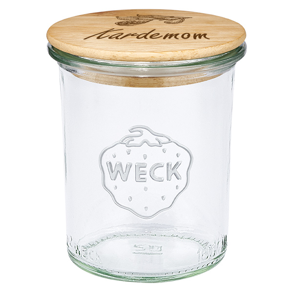 Houten dekselset "Kardemom" met WECK weckpot 160ml