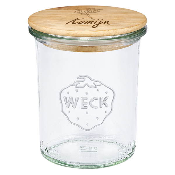 Houten dekselset "Komijn" met WECK weckpot 160ml