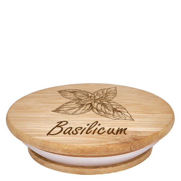 Houten deksel "Basilicum" voor WECK RR60