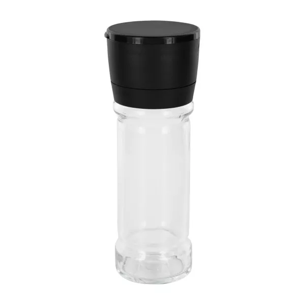 Kruidenpotje cilindervorm 100 ml met 41 mm schroefdraad, helder glas, incl. molen-schroefsluiting, transparant