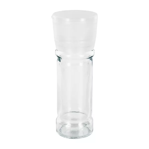 Specerijenglas cilindervorm 100 ml met 41 mm schroefdraad, helder glas, incl. molen-schroefsluiting transparant