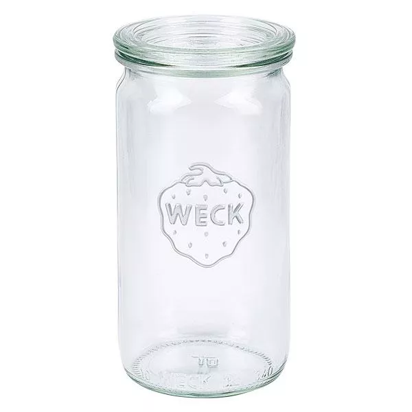 340ml cilinderglas met glazen deksel WECK RR60