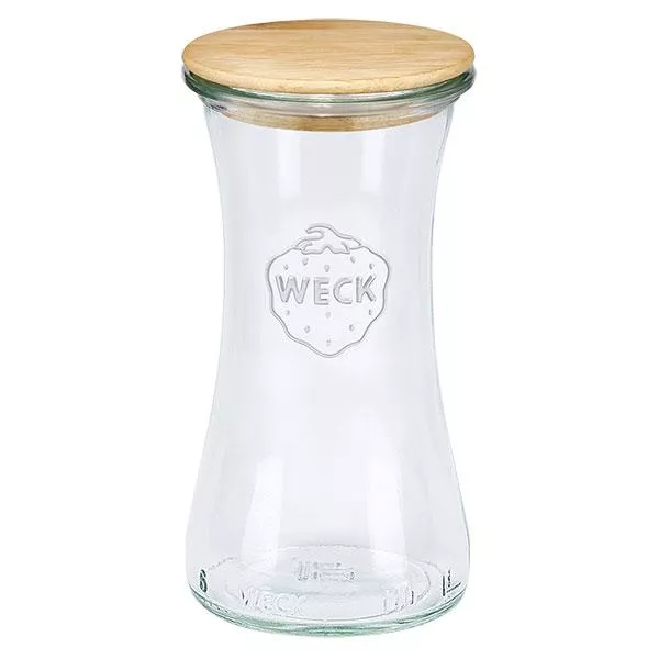 100ml delicatessenglas WECK RR40 met hout deksel