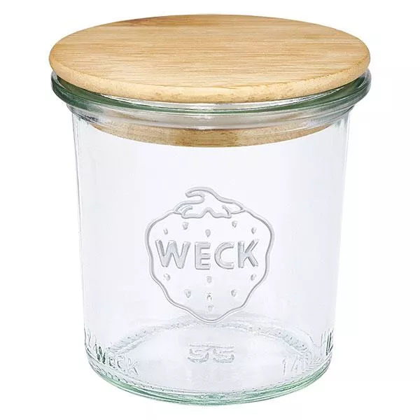 140ml stortglas WECK RR60 met hout deksel