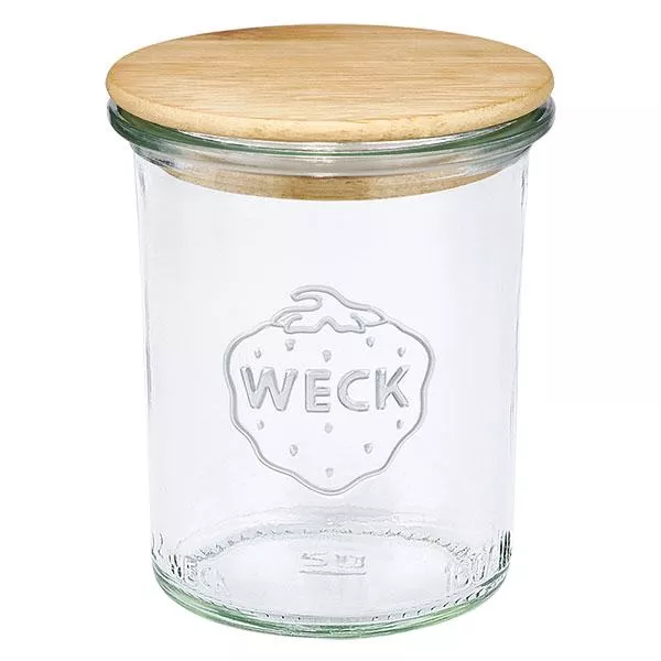 160ml stortglas WECK RR60 met hout deksel