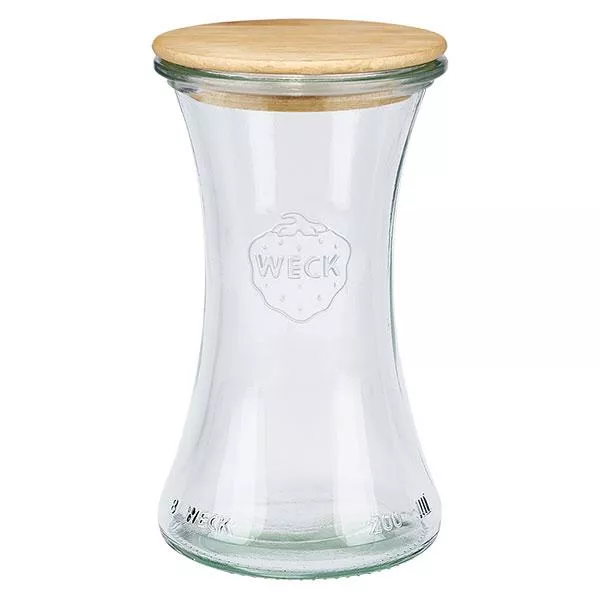 200ml delicatessenglas WECK RR60 met hout deksel