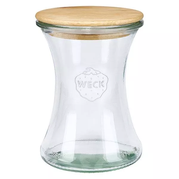 370ml delicatessenglas WECK RR80 met hout deksel