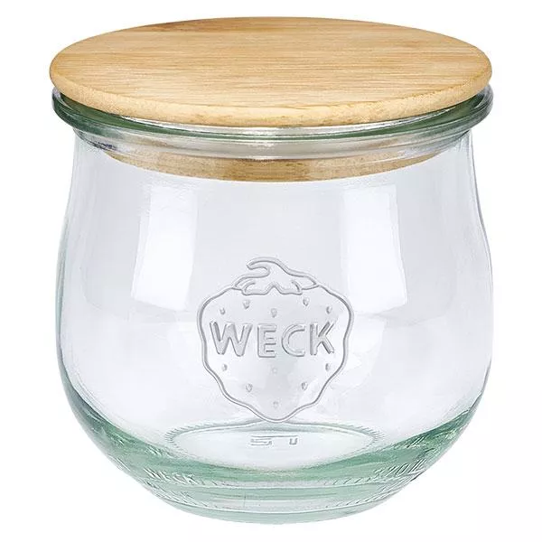 370ml tulpenglas WECK RR80 met hout deksel