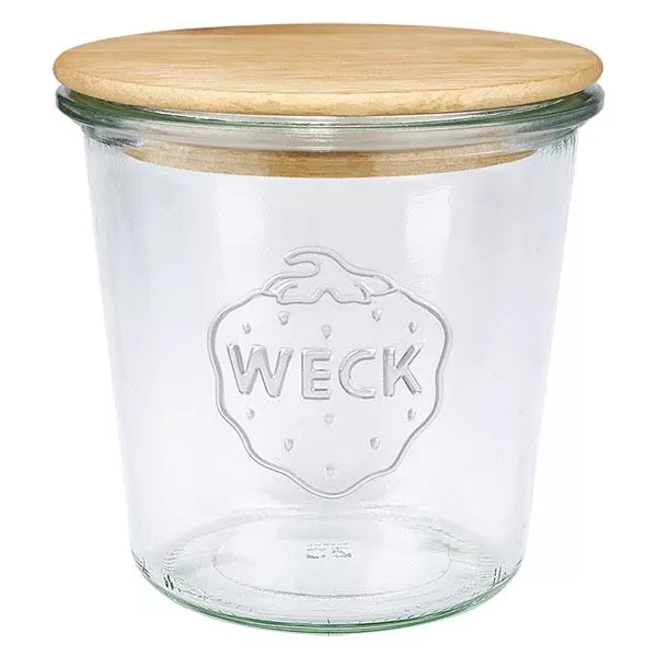 580ml stortglas WECK RR100 met hout deksel