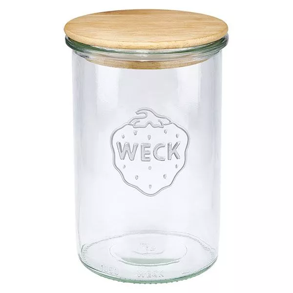 1000ml stortglas WECK RR100 met hout deksel