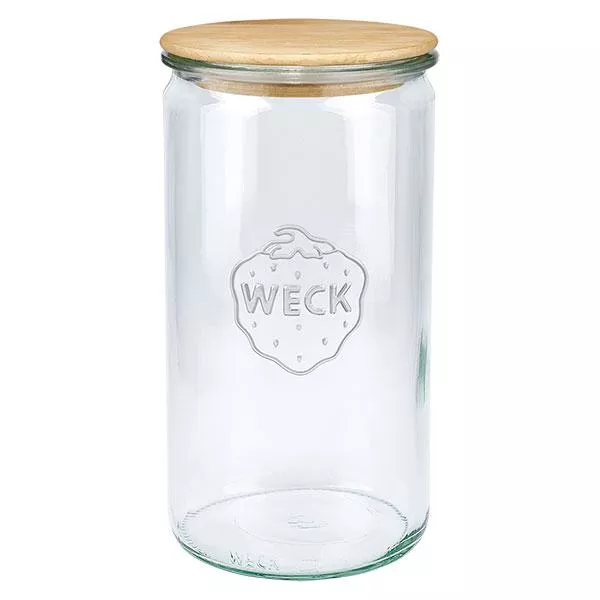 1590ml cilinderglas WECK RR100 met hout deksel