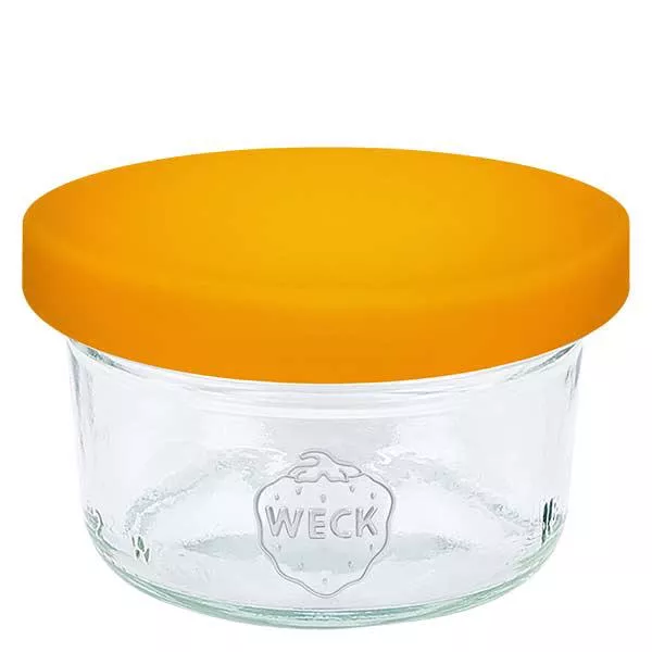 50ml stortglas WECK RR60 met siliconenhoes oranje