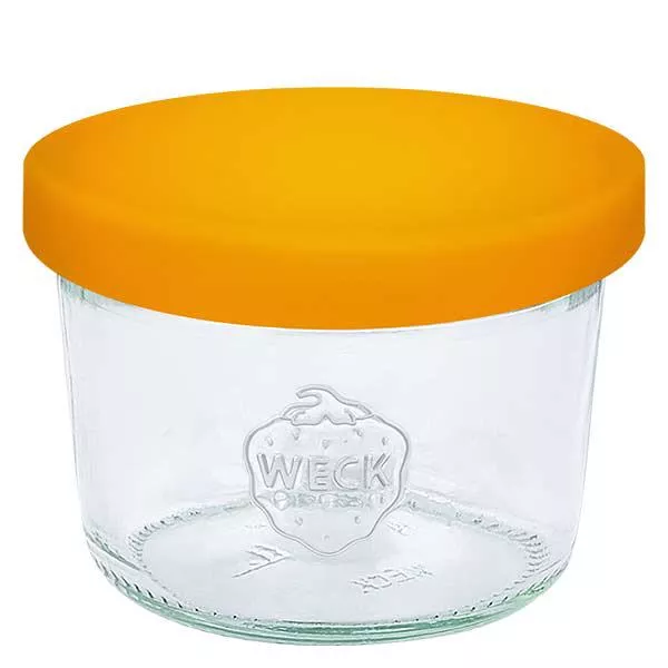 80ml stortglas WECK RR60 met siliconenhoes oranje