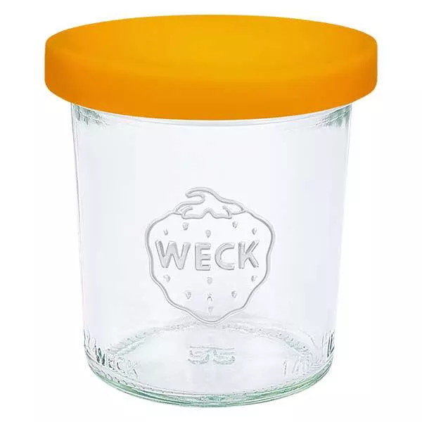 140ml stortglas WECK RR60 met siliconenhoes oranje