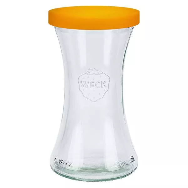 200ml delicatessenglas WECK RR60 met siliconenhoes oranje