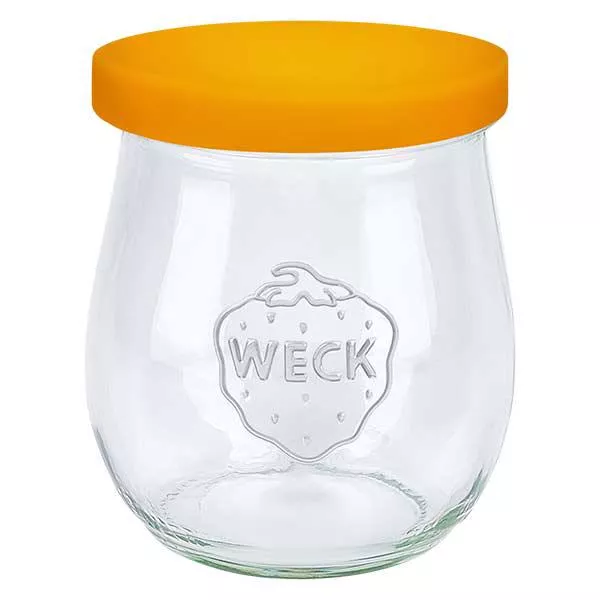 220ml tulpenglas WECK RR60 met siliconenhoes oranje