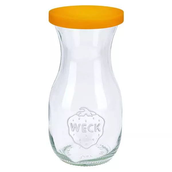 290ml sapflessen WECK RR60 met siliconenhoes oranje