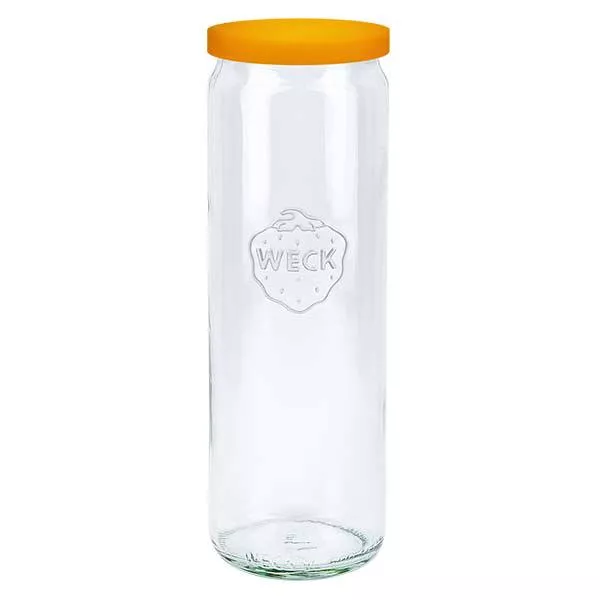 600ml cilinderglas WECK RR60 met siliconenhoes oranje