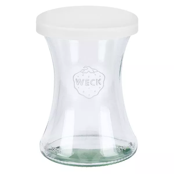 370ml delicatessenglas WECK RR80 met siliconenhoes wit