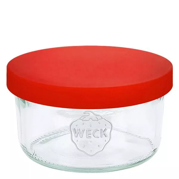 165ml stortglas WECK RR80 met siliconenhoes rood