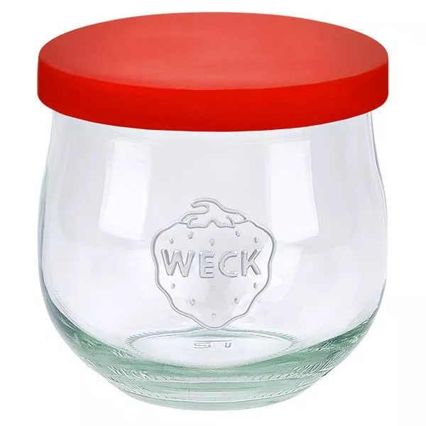 370ml tulpenglas WECK RR80 met siliconenhoes rood