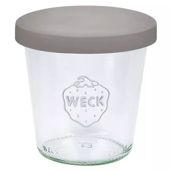 290ml stortglas hoge WECK RR80 met siliconenhoes grijs