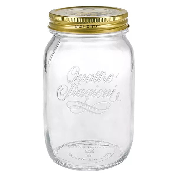 1000 ml rond glas "Quattro Stagioni" met deksel