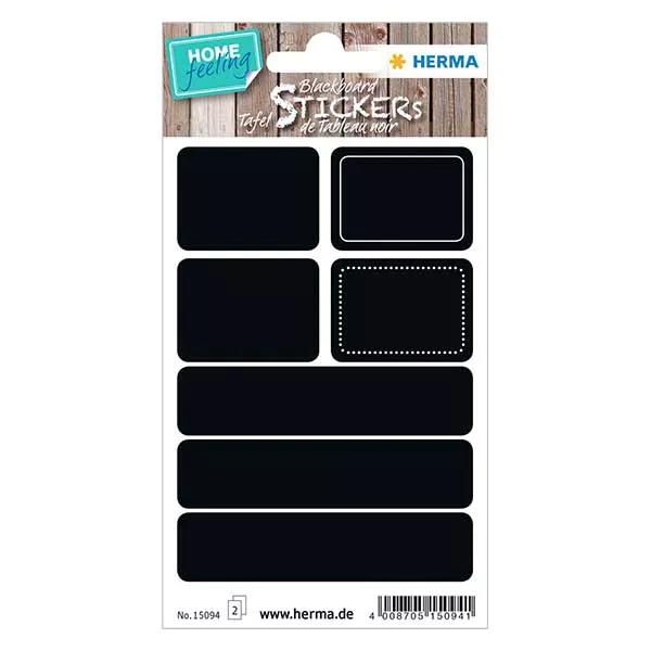 Schoolbord etiketten rechthoek (14 stickers)