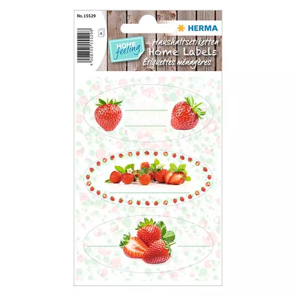 Keuken etiketten "Aardbei" (12 stickers)