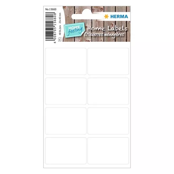 Universele etiketten wit (48 stickers) 25x40mm