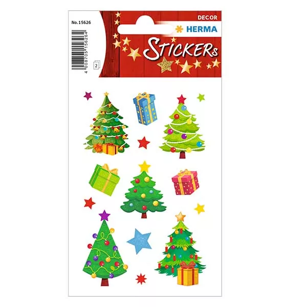 Stickers "Kerstboom" (30 stickers met glitter)