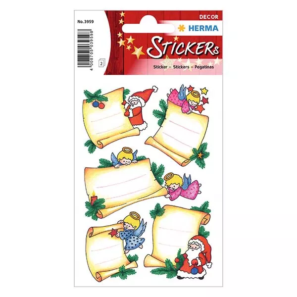 Sticker "Kerstbrief" (10 stickers met glitter)