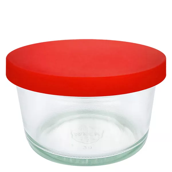 165ml gourmetglas WECK RR80 met siliconenhoes rood