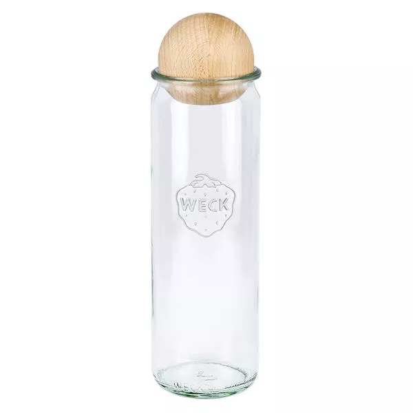 600ml cilinderglas WECK RR60 met houten bal