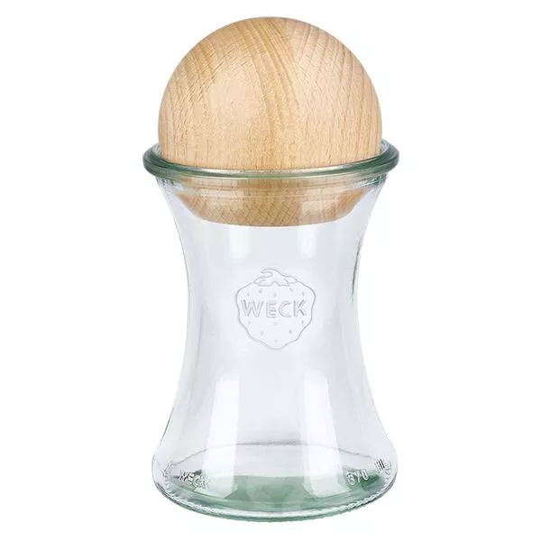 370ml delicatessenglas WECK RR80 met houten bal