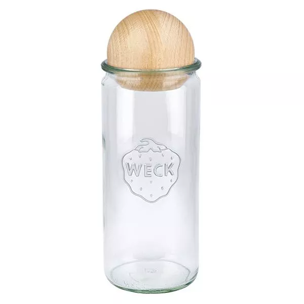 1040ml cilinderglas WECK RR80 met houten bal