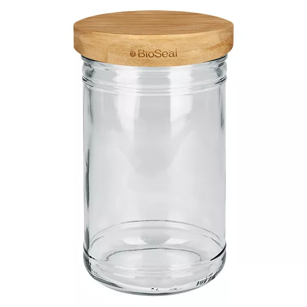 1053ml beker met BioSeal 2-in-1 houten deksel UNiTWIST