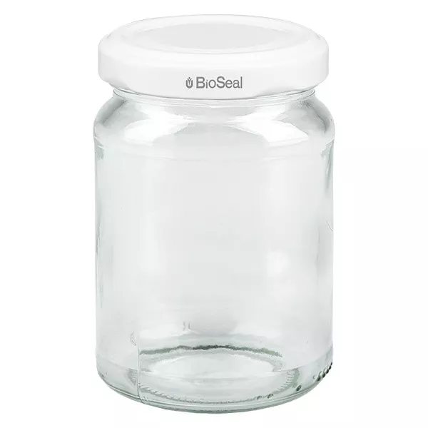 205ml rond glas met BioSeal deksel wit UNiTWIST