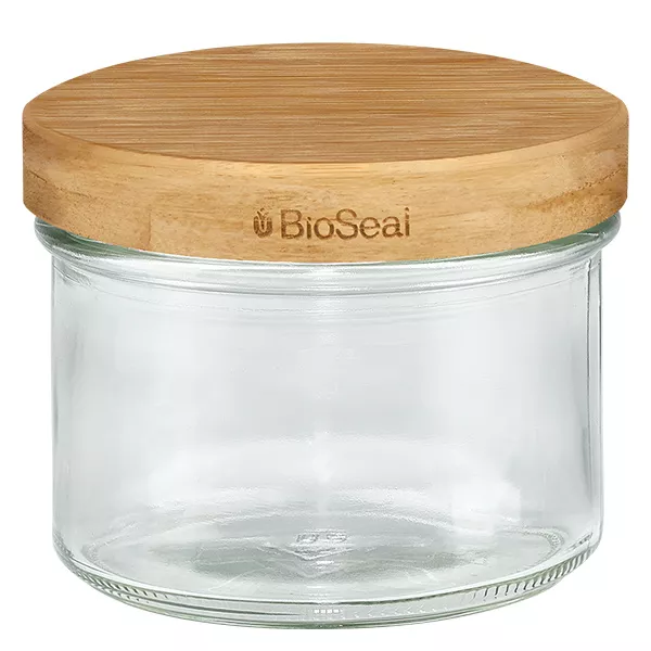 263ml bekers met BioSeal 2-in-1 houten deksel UNiTWIST